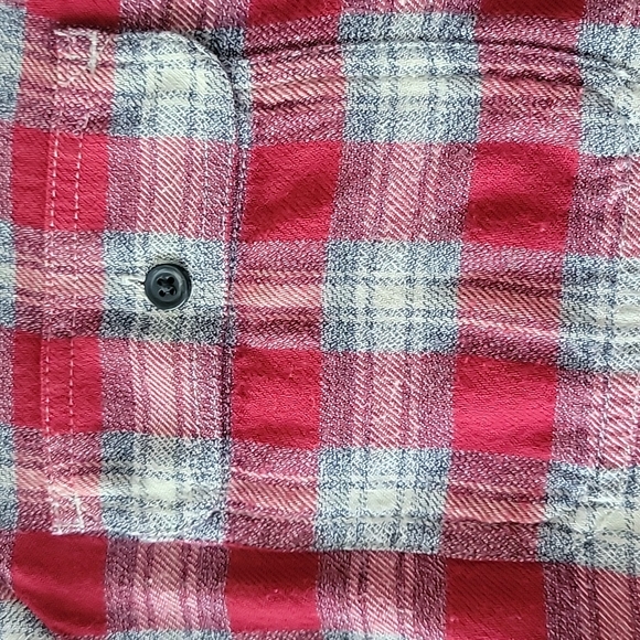 Madwell High Low Plaid Flannel Button Up - Picture 9 of 13